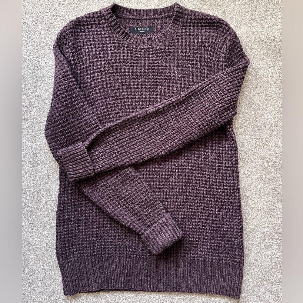 Mens All Saints Tornn Crewneck Sweater Small Merino Wool Blend